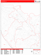 San Mateo Digital Map Red Line Style